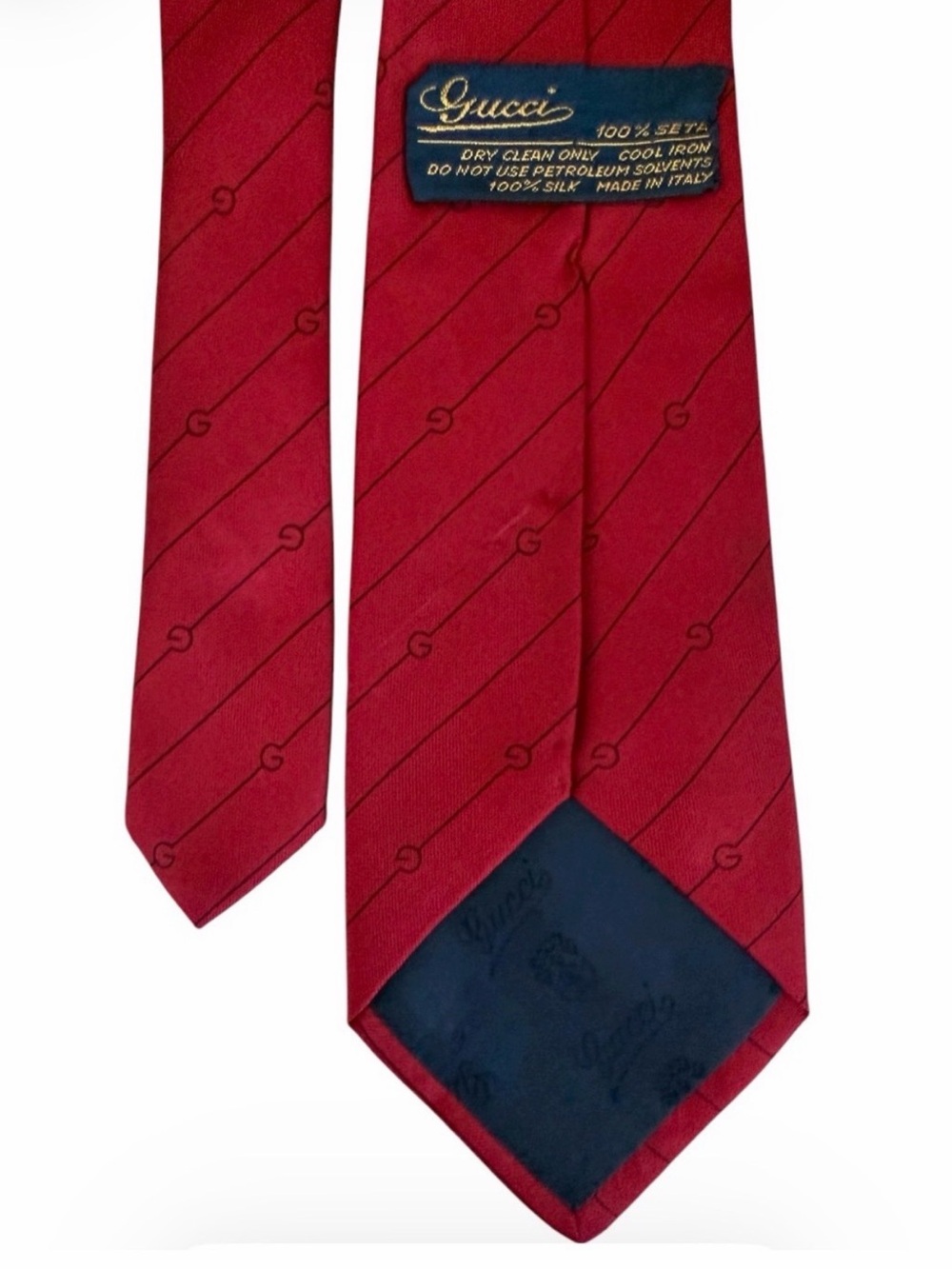 Gucci Red Silk Diagonal GG Motif Tie